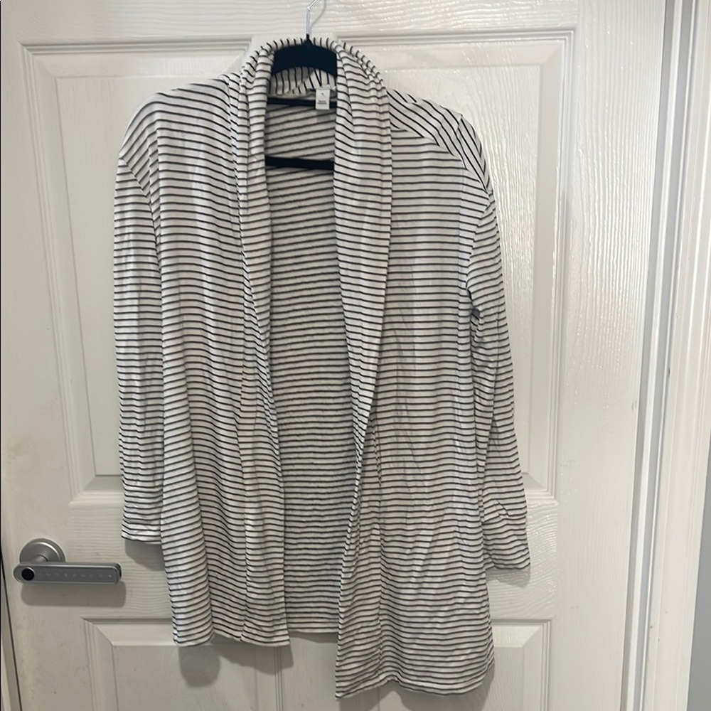 Daily Ritual Black and White Striped Cardigan